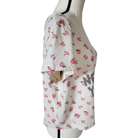 New York Yankees 2013 Baseball MLB Cropped Lightweight Floral Shirt Size Large - Picture 3 of 6